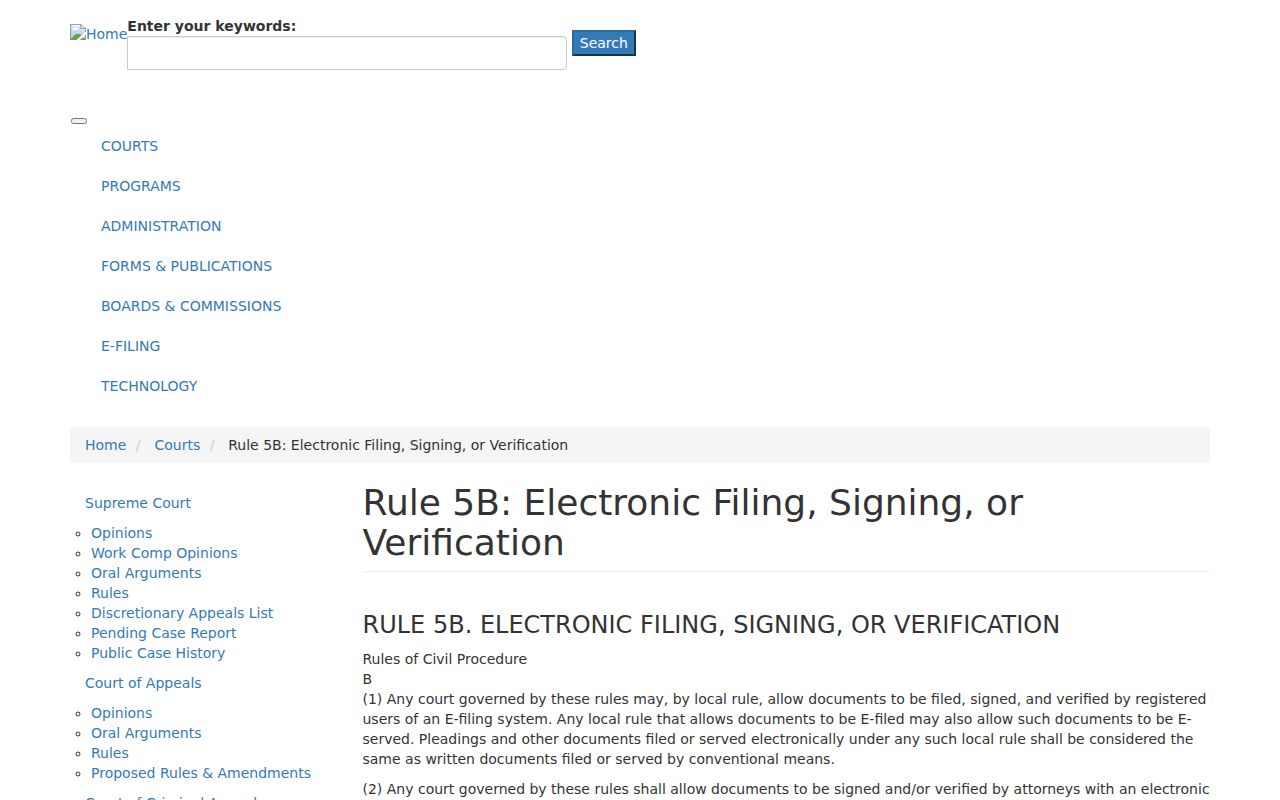 Moore County criminal court docket e-filing adoption context