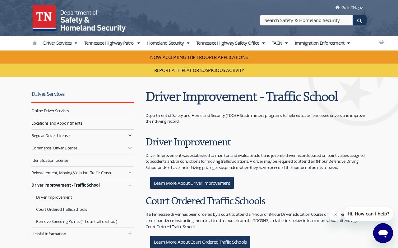 Moore County court case records and state traffic-school distinction