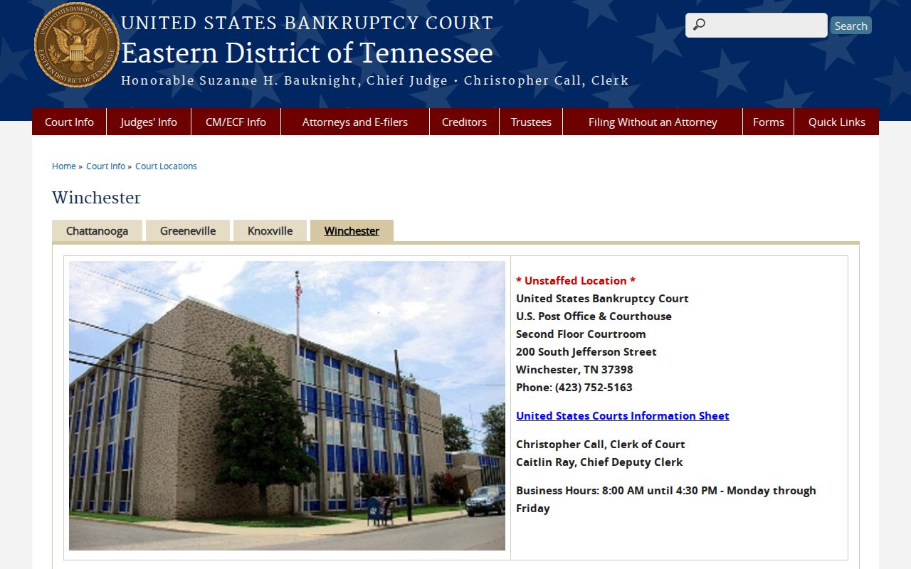 Lynchburg court records source for Moore County bankruptcy venue
