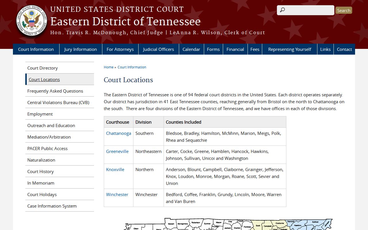 Lynchburg court records routing to the federal Winchester Division